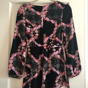 Floral Black Romper